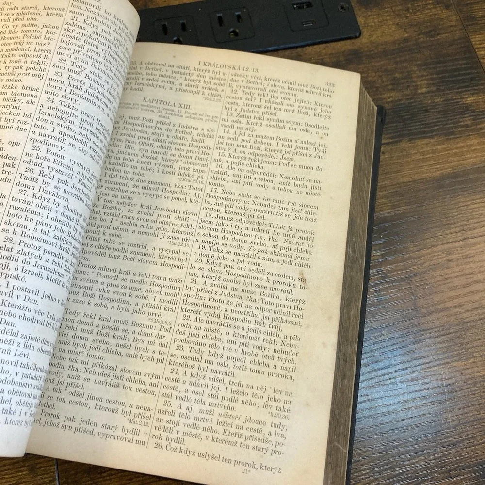 Antique Czech Bible 1909 Prague Kralice Biblí Svatá Vtg HC See Condition‎